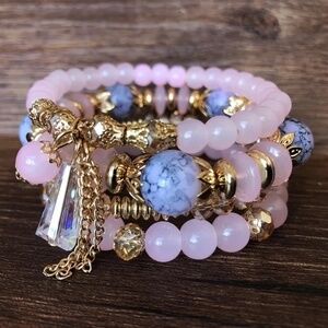 *ANASTACIA* Gold x Pink Fashion Beaded Bracelet